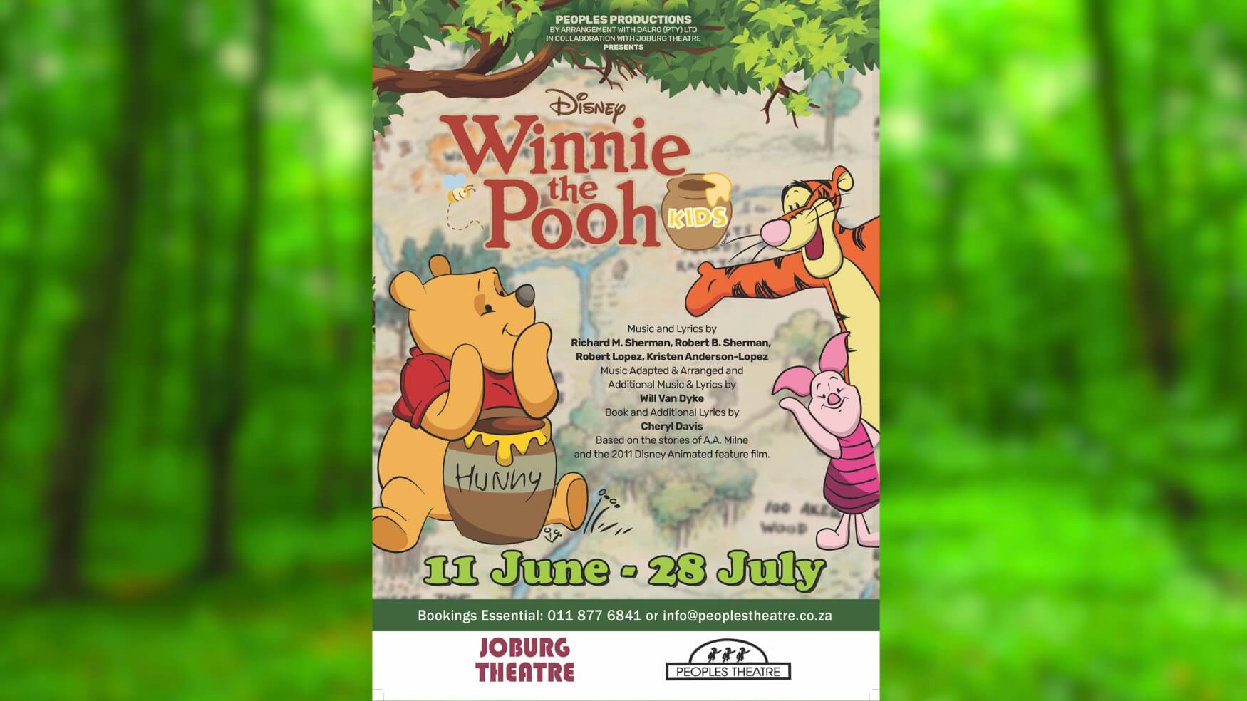 Poster for Disney's Winnie The Pooh at Peoples Theatre, June to July 2024