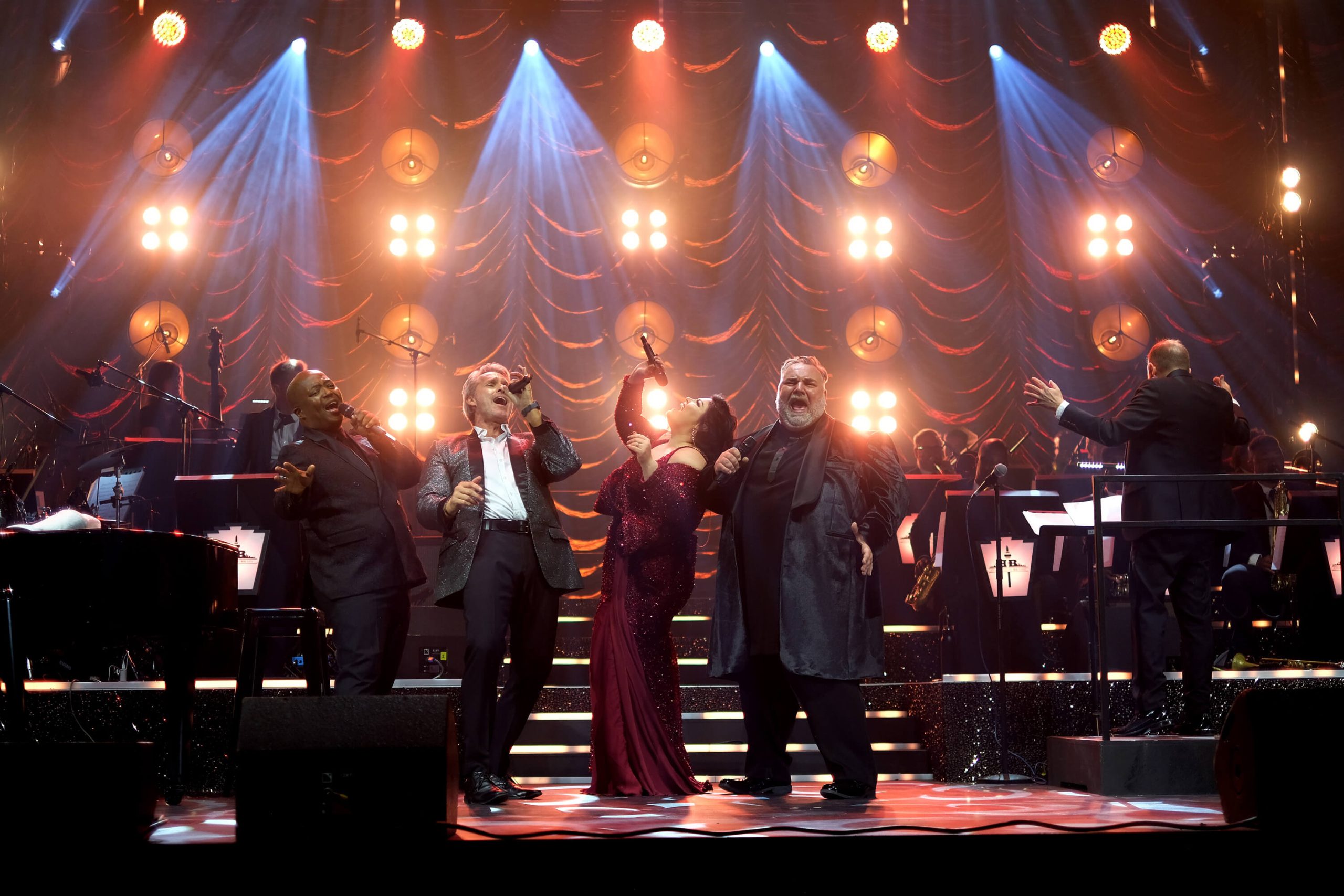 Corlea, Timothy Moloi, Craig Urbani, and Harry Sideropoulos performing in Swingin' Las Vegas at The Teatro, Montecasino